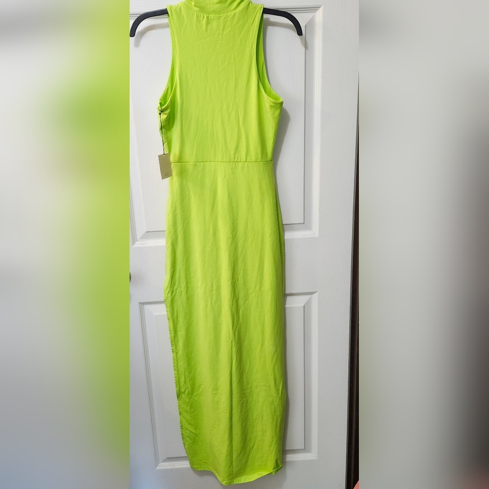 NWT Revolve Superdown Green Janet Slit Bodycon Sleeveless Turtleneck Dress Sz XS - Picture 6 of 9